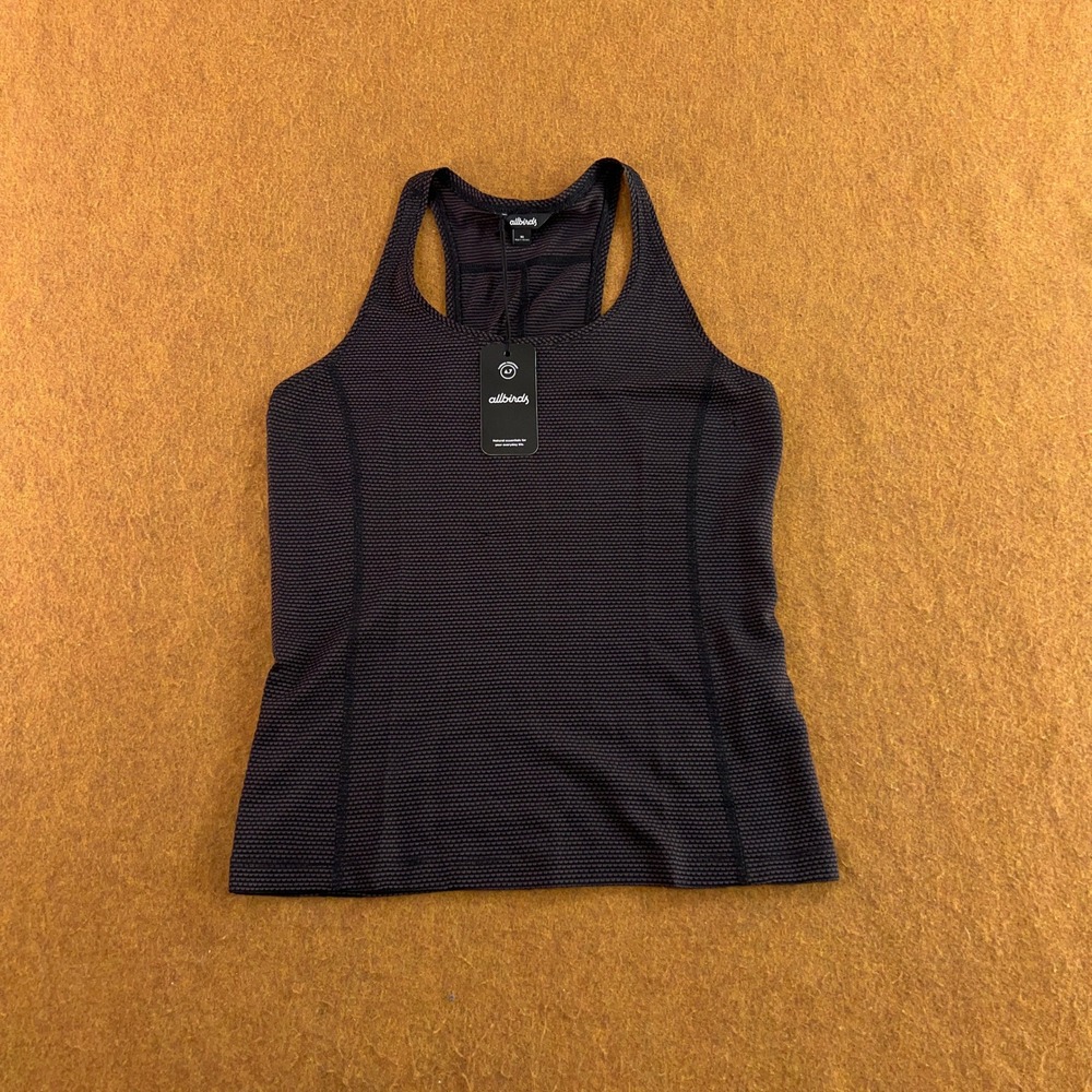 Allbirds Womens XS Black Natural Run Mesh Trino Merino Wool Tank Top NWT